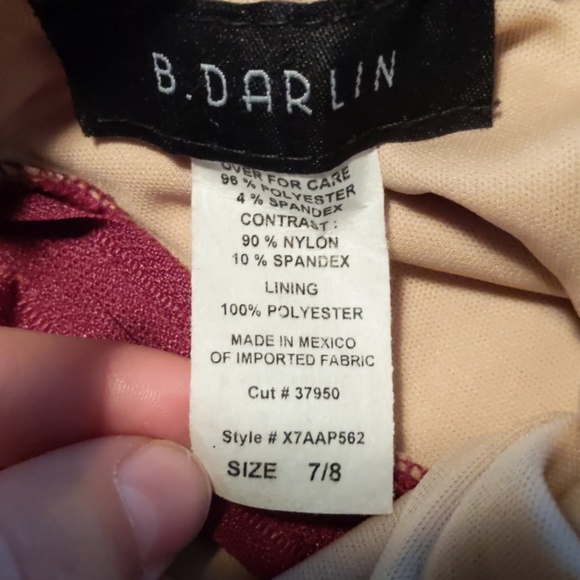 Wine colored fit and flare cocktail dress - Picture 5 of 5